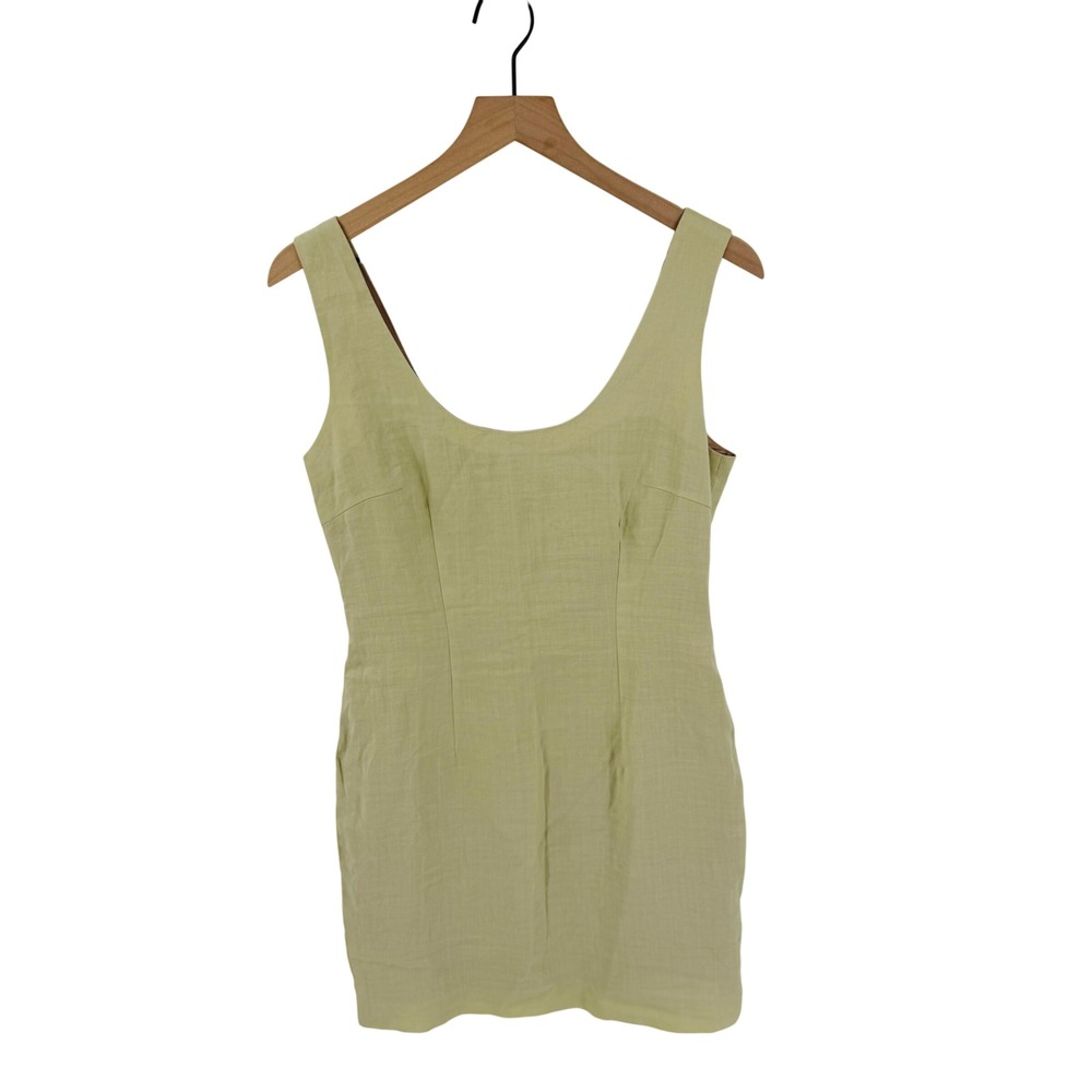 Vintage Forwear New York Ramie Mini Dress Button Front Scoop Neck Yellow Size‎ 8